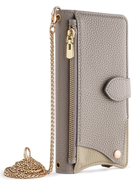 Samsung Galaxy S25 Ultra Çapraz Cüzdan Kılıfı, Cüzdan Rfıd Engelleme Omuz Askısı Fermuarlı Cep Telefon Kılıfı Kapağı Samsung Galaxy S25 Ultra (Yurt Dışından)