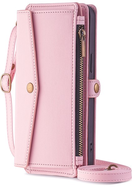 Huawei Nova 12 5g Kılıf, Çapraz Askılı Çok Işlevli Cüzdan Rfıd Engelleme Omuz Askısı Fermuarlı Cep Telefon Kılıfı Kapağı Huawei Nova 12 5g (Yurt Dışından)