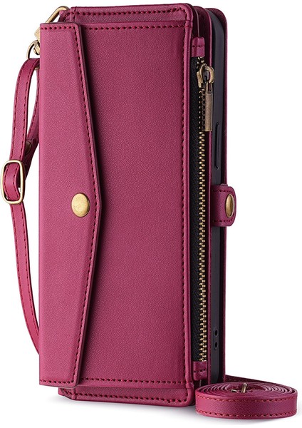 Samsung Galaxy A26 5g Kılıf, Çapraz Askılı Çok Işlevli Cüzdan Rfıd Engelleme Omuz Askısı Fermuarlı Cep Telefon Kılıfı Kapağı Samsung Galaxy A26 5g (Yurt Dışından)