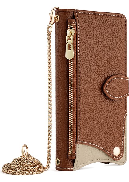 Xiaomi Mi 15 Çapraz Cüzdan Kılıfı, Cüzdan Rfıd Engelleme Omuz Askısı Fermuarlı Cep Telefon Kılıfı Kapağı Xiaomi Mi 15 (Yurt Dışından)