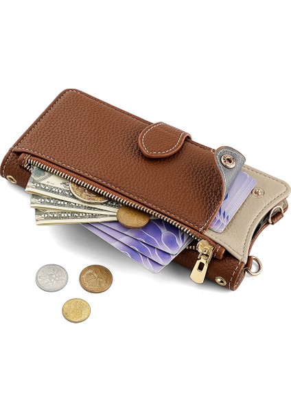 Xiaomi Poco X7 Pro 5g Çapraz Cüzdan Kılıfı, Cüzdan Rfıd Engelleme Omuz Askısı Fermuarlı Cep Telefon Kılıfı Kapağı Xiaomi Poco X7 Pro 5g (Yurt Dışından) fiyatları