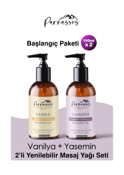 Aromaterapi Yenilebilir Vanilya Masaj Yağı Jasmin Doğal Masaj Yağı Parna 150ML