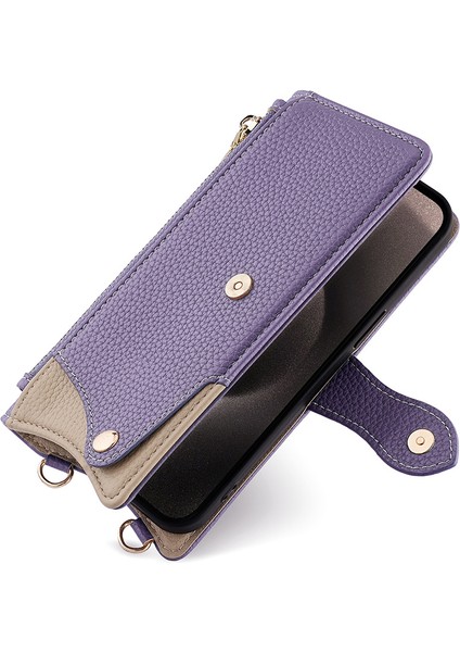 Oppo Reno 13 Pro Çapraz Cüzdan Kılıfı, Cüzdan Rfıd Engelleme Omuz Askısı Fermuarlı Cep Telefon Kılıfı Kapağı Oppo Reno 13 Pro (Yurt Dışından) modelleri