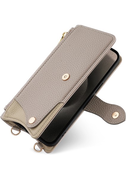 Oppo Reno 13 Pro Çapraz Cüzdan Kılıfı, Cüzdan Rfıd Engelleme Omuz Askısı Fermuarlı Cep Telefon Kılıfı Kapağı Oppo Reno 13 Pro (Yurt Dışından) modelleri