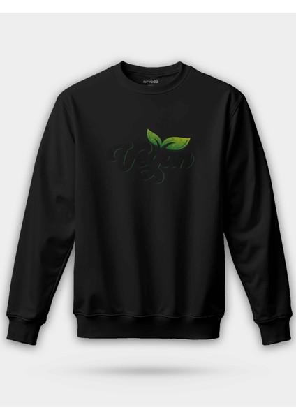 Vegan Yazılı Unisex Regular Sweatshirt