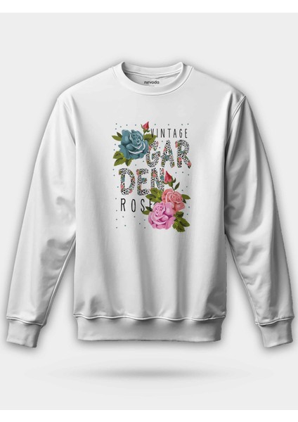 Vintage Garden Gül Unisex Regular Sweatshirt