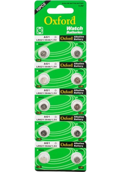 Oxford Ag1 LR621 Alkalin Saat Pili 10LU Paket * Tıanqıu (4887)