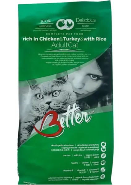 Tavuklu & Hindili&pirinçli Yetişkin Kedi Maması 10 kg