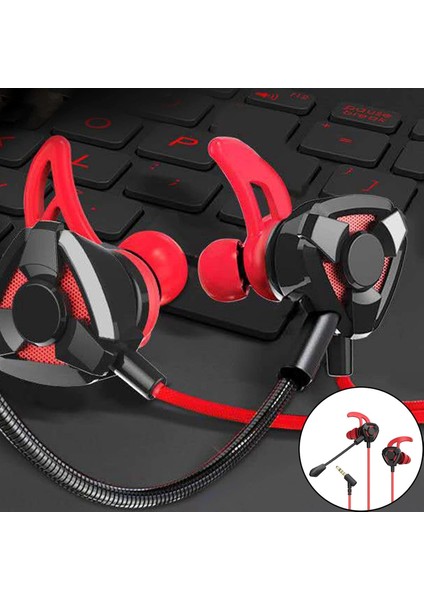 Profesyonel Gaming Kulaklık Çift Mikrofonlu Kristal Netliğinde Ses Dayanıklı Kulak Içi Silikonlu