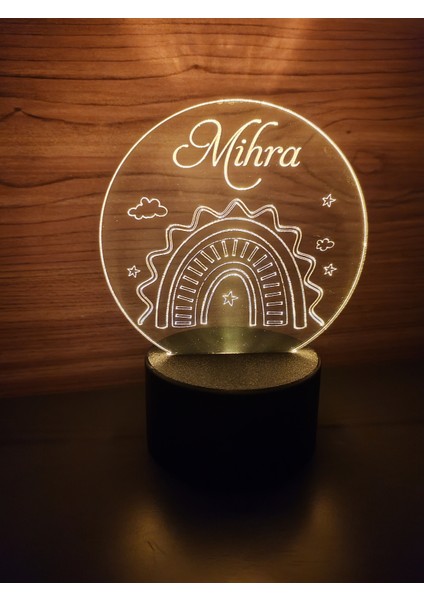 Kişiye Özel Gökkuşağı Işıklı Masa Lambası ( Pilli ) fiyatları