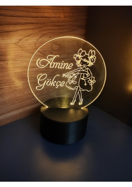 Kişiye Özel Çiçek Kız Işıklı Masa Lambası ( Pilli ) fırsatları