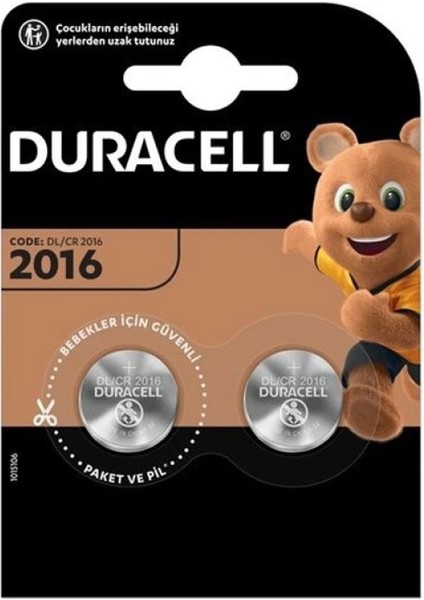 Duracell CR2016 Lityum Pil 2li Paket (4887)