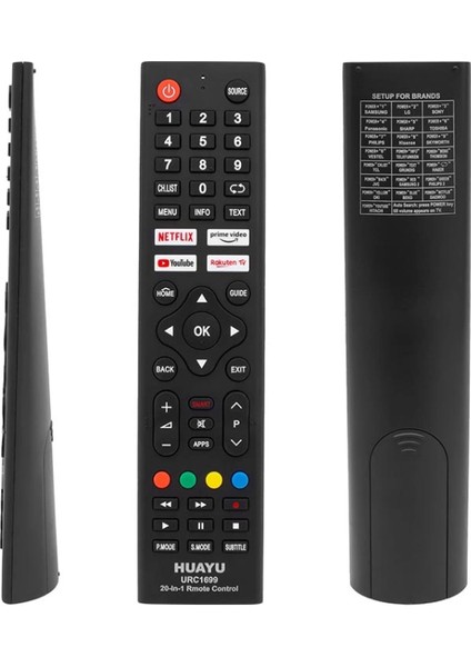 Huayu Kl URC1699 20 In 1 Netflıx- Youtube- Prıme Vıdeo Tuşlu Unıversal Lcd-Led Tv Kumanda (4887)