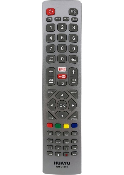 Huayu Kl RM-L1589 Sharp Aquos Netflıx-Youtube Tuşlu Lcd-Led Unıversal Kumanda (4887)