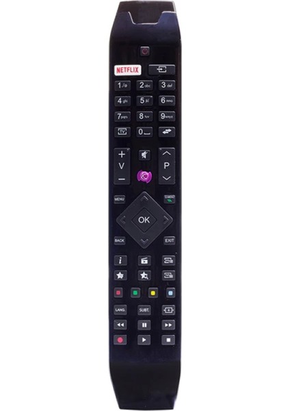 Vestel Netflıx-Mor Tuşlu Yeni Üstü Camlı-Hıtachı Rc 49141 LED Tv Kumanda (RC49141-30095562) (4887)