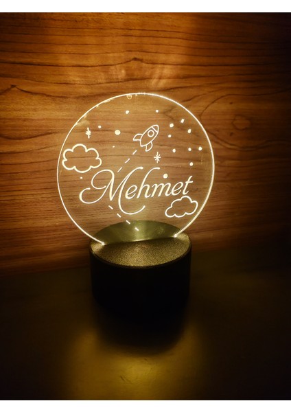 Kişiye Özel Uzay Temalı Çiçek Kız Işıklı Masa Lambası ( Pilli ) fiyatları