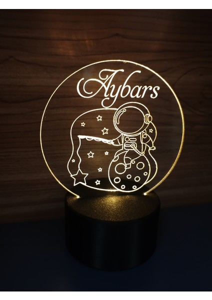 Kişiye Özel Astronot Işıklı Masa Lambası ( Pilli )