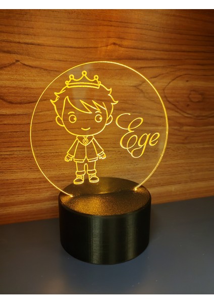 Kişiye Özel Prens Işıklı Masa Lambası ( Pilli ) modelleri