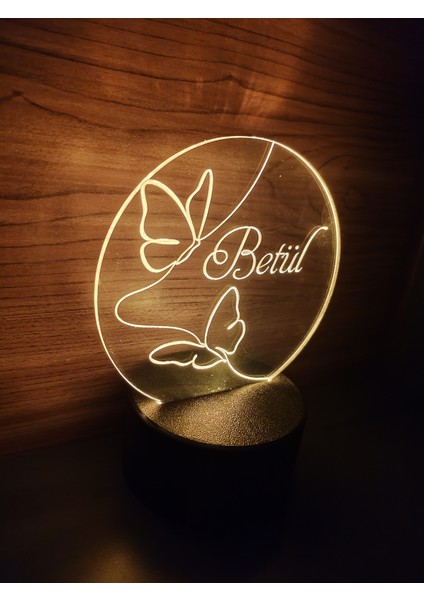 Kişiye Özel Kelebek Masa Lambası ( Pilli ) fiyatları