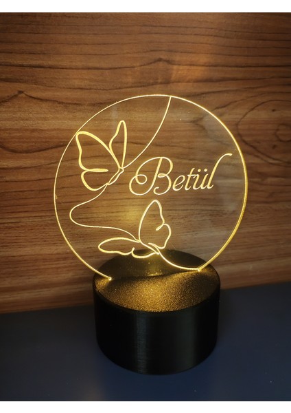 Kişiye Özel Kelebek Masa Lambası ( Pilli ) modelleri