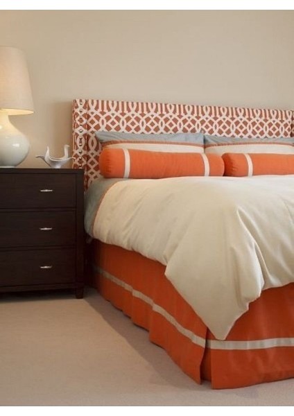 Turuncu ve Beyaz Şeritli Baza Eteği