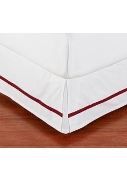 Beyaz Kırmızı Şeritli Baza Eteği Pamuk