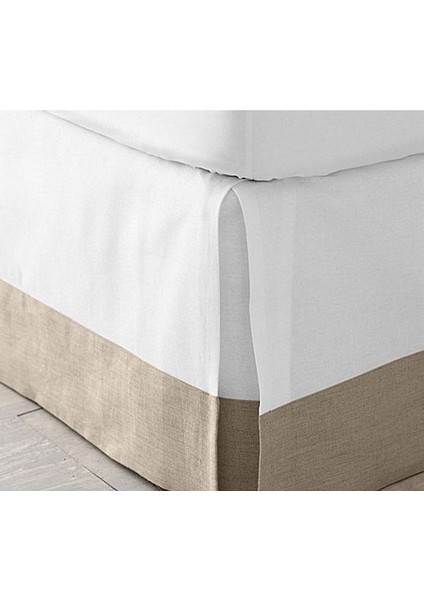 Bej ve Beyaz Keten Baza Eteği