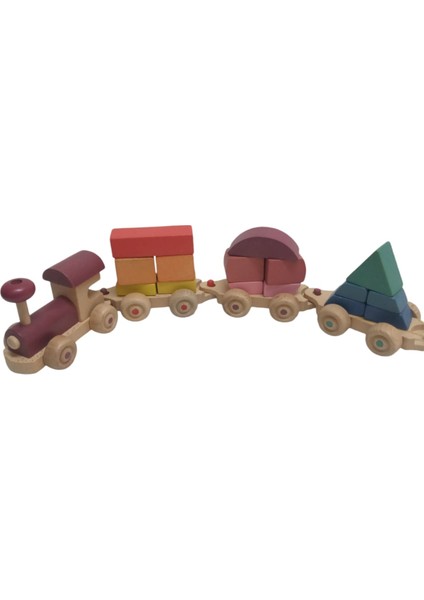 Woodtoy's Geometrik Vagonlu Tren