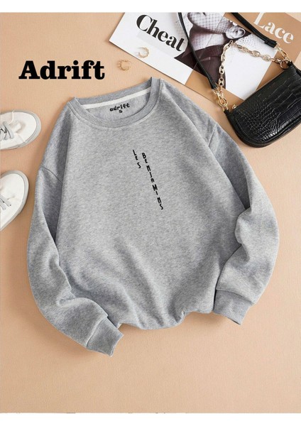 Les Dikey Benjamıns Baskılı Bisiklet Yaka Sweatshirt