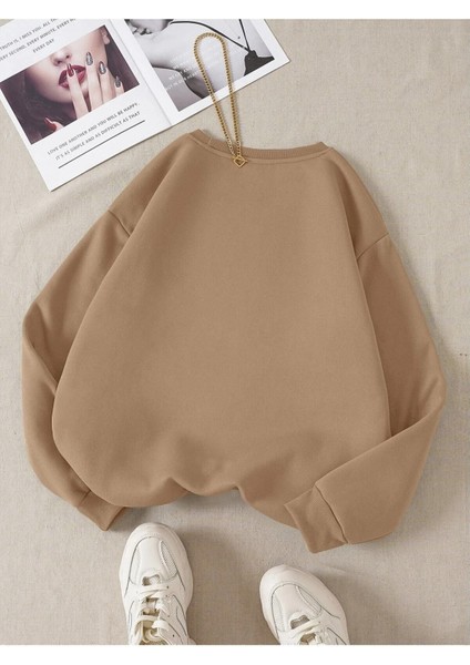 Kadın/erkek Los Angeles Renkli Oversize Bisiklet Yaka Pamuklu Sweatshirt