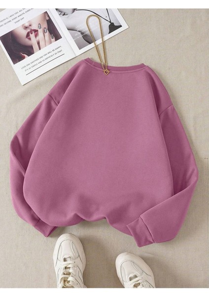 Unisex Düz Bisiklet Yaka Sweatshirt