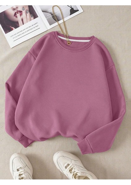 Unisex Düz Bisiklet Yaka Sweatshirt fiyatları
