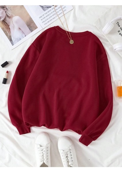 Düz Bisiklet Yaka Sweatshirt
