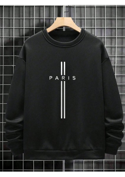 Kadın/erkek Paris Özel Renkli Oversize Bisiklet Yaka Pamuklu Sweatshirt fiyatları