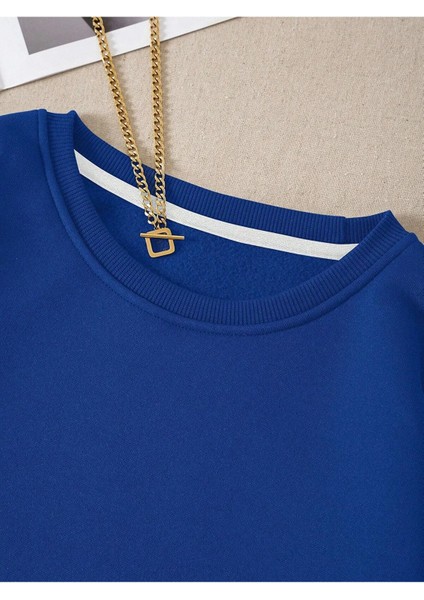 Kadın/erkek Paris Özel Renkli Oversize Bisiklet Yaka Pamuklu Sweatshirt