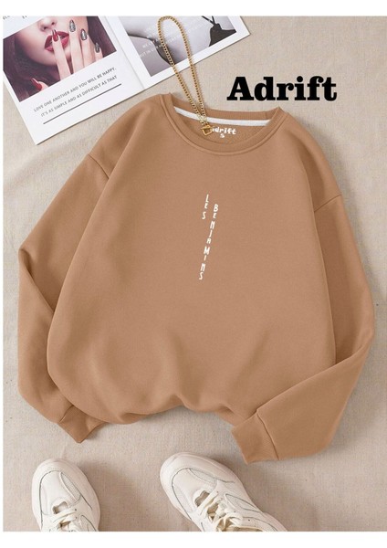 Les Dikey Benjamıns Baskılı Bisiklet Yaka Sweatshirt