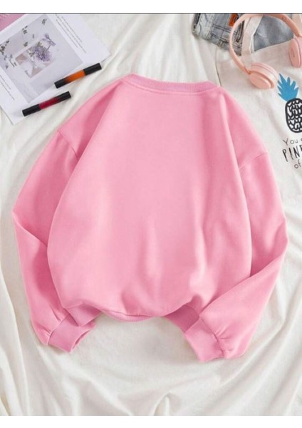 Düz Bisiklet Yaka Sweatshirt