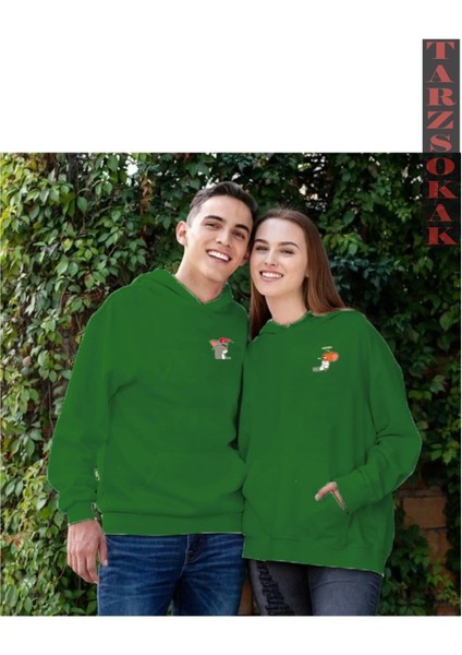 Tom ve Jerry Tasarımlı Sevgili Çift Kombin Kapüşonlu Sweatshirt 2'li
