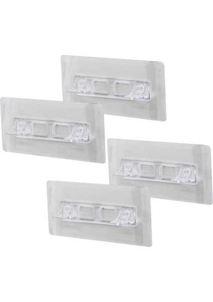 4pcs Raf Ayak Aparatı Şeffaf Pvc Yapışkanlı + Vidalanabilir 2X10CM (4887)