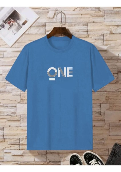 "one" Baskılı Oversize Erkek Tshirt