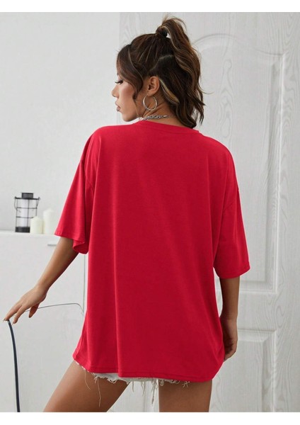 Unisex Kadın/erkek New York Özel Baskılı Renkli Oversize Penye T-Shirt fiyatları