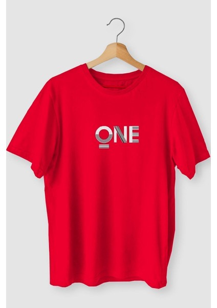 "one" Baskılı Oversize Erkek Tshirt