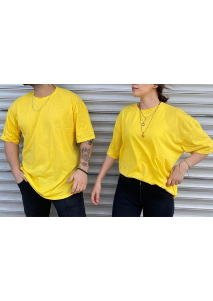 Unisex Kırmızı Bisiklet Yaka Sevgili Kombin 2 Li Paket Tshirt