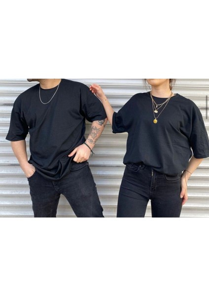 Unisex Kırmızı Bisiklet Yaka Sevgili Kombin 2 Li Paket Tshirt
