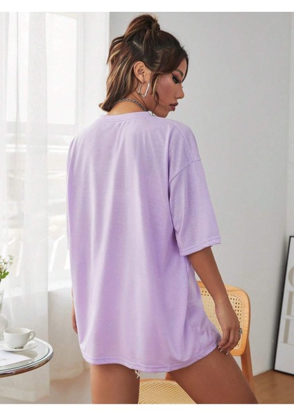 Unisex Kadın/erkek New York Özel Baskılı Renkli Oversize Penye T-Shirt fiyatları