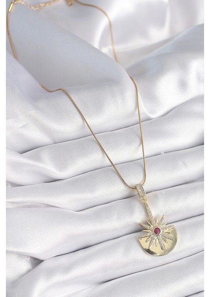 316L Çelik Gold Renk Zirkon Taşlı Yıldız Model Kadın Kolye - TJ-BKO9518 fiyatları