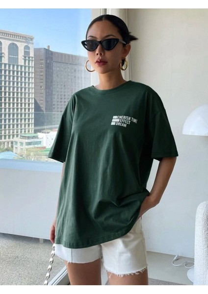 Effect Baskılı Oversize Tişort