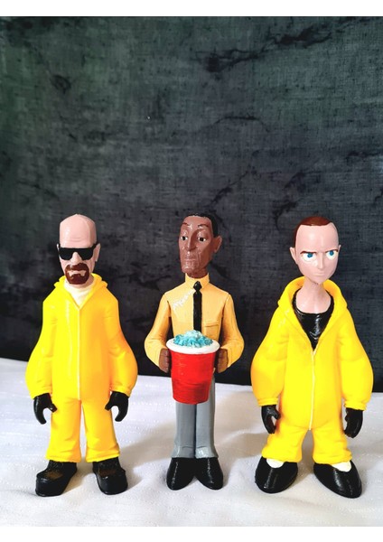 3D Breaking Bad Figür 3’lü Set / 14CM / Walter White -Jesse Pinkman - Gustavo Fring Figür