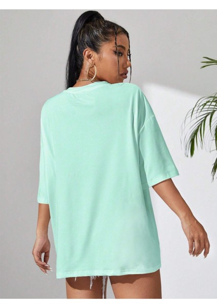 Unisex Ny Renkli Özel Baskılı Oversize Pamuk Bisiklet Yaka Penye T-Shirt fiyatları