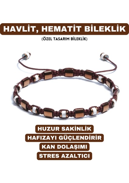 Havlit, Hematit Bileklik -Jagu Bright Brown Bileklik - Tasarım Bileklik 4 mm 6 mm Ayarlanabilir